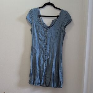 Blue Denim Button-Down Women's Dress